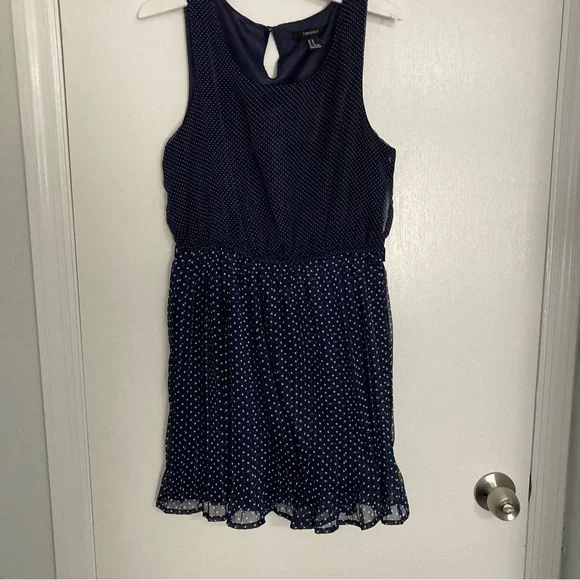 Forever 21 | Dresses | Nwt Forever 2 Womens Dress Mini Sleeveless Blue Polka Dot Sheer Lined Flowy M | Poshmark Forever 21 | Dresses | Nwt Forever 2 Womens Dress Mini Sleeveless Blue Polka Dot Sheer Lined Flowy M | Poshmark